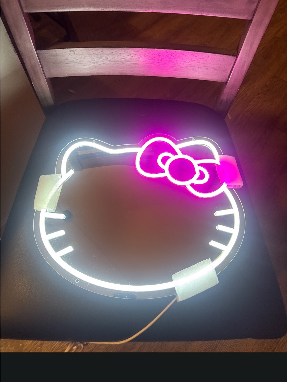 Hello Kitty LED Neon Mirror Wall Light Pink White